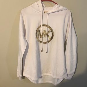 Michael Kors Hooded Shirt, White, Women’s Size M